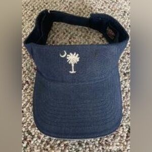 Head Shots Brand Navy Blue Visor with Palm Tree Embroidery. NWOT